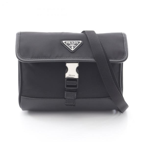 PRADA Black Leather Saffiano Shoulder Bag - Picture 1 of 8